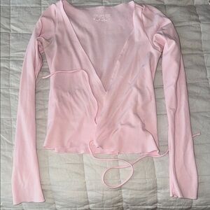 437 Pink Wrap Top